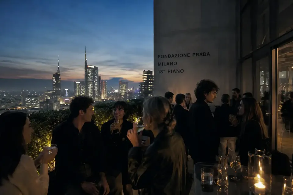Un venerdi sera nel chill sulla terrazza Prada