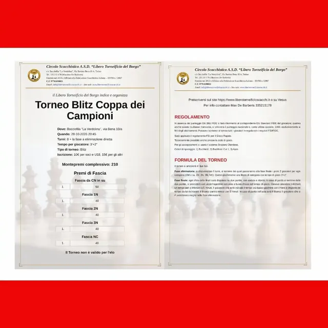 Torneo Coppa dei Campioni Blitz