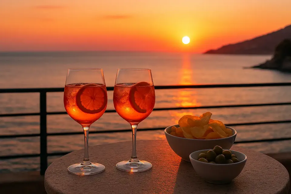 Aperitivo al tramonto vista mare e nuovi amici!