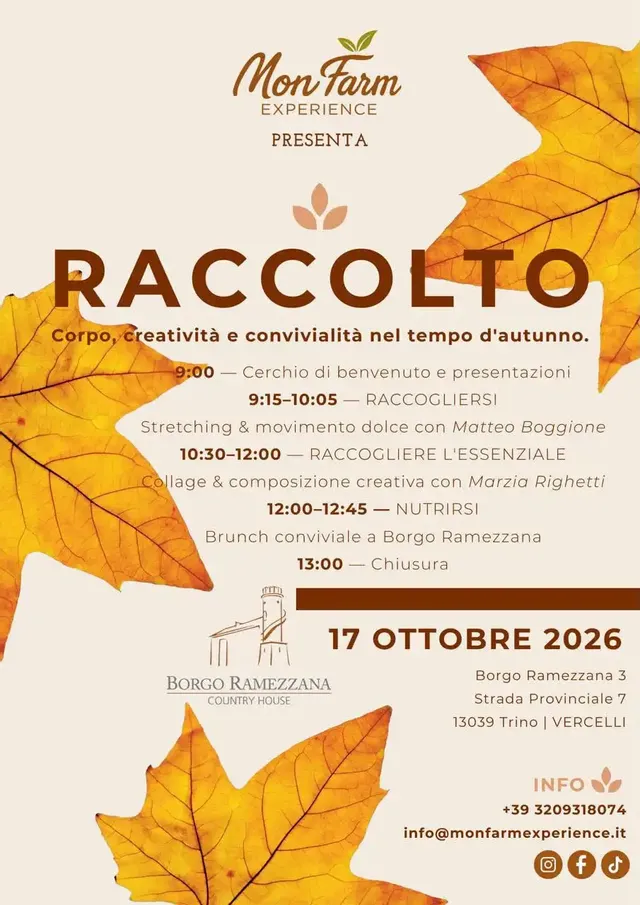 Raccolto:Corpo, creatività, convivialità nel tempo d’autunno