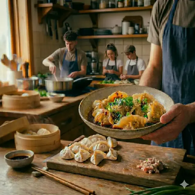 Chinese Dumplings Workshop: Cena & Scuola di cucina